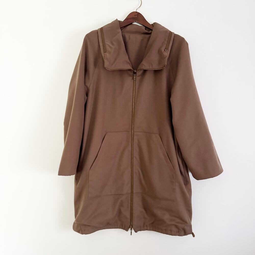 AKRIS Reversible Cashmere Silk Parka Jacket Brown Tan 8 - Picture 2 of 10